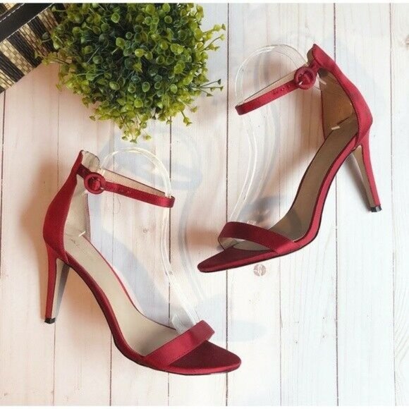 Aldo Shoes - ALDO Red Satin Strappy Womens Heels, Size 8.5